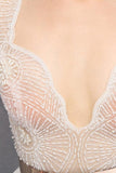 A-line Handmade See Through Long Chiffon Prom Dresses HZ0509