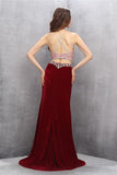 Long Beaded 2 Pieces Beading Mermaid Evening Gowns Prom Dresses HZ0509