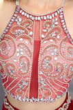 Long Beaded 2 Pieces Beading Mermaid Evening Gowns Prom Dresses HZ0509