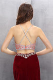 Long Beaded 2 Pieces Beading Mermaid Evening Gowns Prom Dresses HZ0509