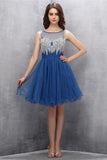 Beading A-line Tulle Elegant Homecoming Dresses HZ0509