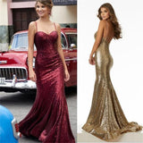 Burgundy Sequin Sparkly Prom Dresses,Long Straps Party Dresses HZ0509