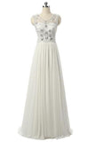 Long Ivory Chiffon Beading Handmade Free Shipping Prom Dresses HZ0509