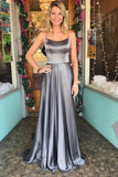 Spaghetti Straps Long A Line Sexy Back 2025 Simple Prom Dress HZ0509