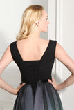 Pretty V-neck Back Up Lace Ombre Chiffon Long Prom Dresses HZ0509