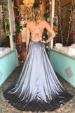 Spaghetti Straps Long A Line Sexy Back 2025 Simple Prom Dress HZ0509