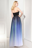 Charming Gradient Chiffon Sweetheart Long Back Up Lace Prom Dresses HZ0509