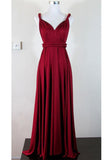 V-neck Simple Cheap Long High Low Charming Prom Dresses HZ0509
