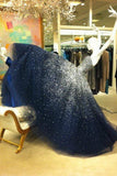 Beauty Long Ball Gown Strapless Sequin Shiny Modest Prom Dresses HZ0509