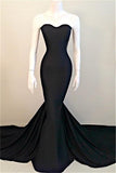 Black Sweetheart Long Mermaid Cheap Sexy Prom Dresses HZ0509