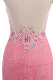 Lace Mermaid Font Split Long V-neck Prom Dresses HZ0509