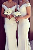 Mermaid Lace Off Shoulder Long Open Back Prom Dresses HZ0509