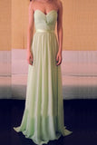 Long Chiffon Sweetheart Simple Backless Prom Dresses HZ0509