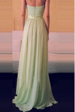 Long Chiffon Sweetheart Simple Backless Prom Dresses HZ0509