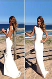 Long Simple Cheap Beach Wedding Dresses,Prom Dresses HZ0509