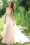 Make Pretty Long Chiffon Beading Backless Prom Dresses For Teens HZ0509