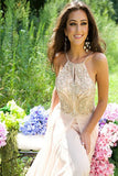 Make Pretty Long Chiffon Beading Backless Prom Dresses For Teens HZ0509