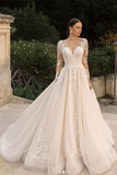 Long Sleeved Wedding Dresses, Lace Wedding Gown for Sale, Boho Bridal Gown HZ0509