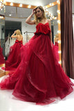 Organza Long Burgundy Prom Gown Backless Party Dresses HZ0509