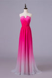 Gradient Custom Made Long Chiffon Prom Dresses For Teens HZ0509