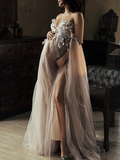 Sexy Maternity Dress online, Elegant Soft Lace Wedding Dress HZ0509