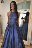 Newest Halter Zipper Back Long Prom Dresses Cute Party Gowns HZ0509
