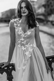 A Line Gray Tulle Open Back Butterfly Sleeveless Long Party Dresses Prom Dresses HZ0509