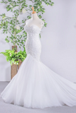 Classy Mermaid Lace Up Sweetheart Long Wedding Dresses Bridal Gown HZ0509