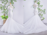 Classy Mermaid Lace Up Sweetheart Long Wedding Dresses Bridal Gown HZ0509