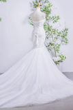 Classy Mermaid Lace Up Sweetheart Long Wedding Dresses Bridal Gown HZ0509