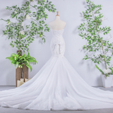 Classy Mermaid Lace Up Sweetheart Long Wedding Dresses Bridal Gown HZ0509