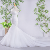 Classy Mermaid Lace Up Sweetheart Long Wedding Dresses Bridal Gown HZ0509