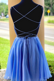 Spaghetti Straps Chiffon Homecoming Dresses with Beadings HZ0509
