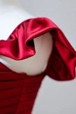 Satin Burgundy Long Prom Dress, Mermaid Burgundy Long Formal Dress HZ0509
