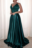 Side Slit Prom Dress Long Appliques Evening Gowns Fashion Formal Party Dress HZ0509