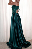 Side Slit Prom Dress Long Appliques Evening Gowns Fashion Formal Party Dress HZ0509