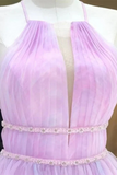 Neck Ombre Long Prom Dresses, Multi Color Long Formal Evening Dresses HZ0509