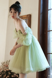Tulle Short Prom Dress, Green Mini Party Dress HZ0509