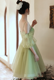 Tulle Short Prom Dress, Green Mini Party Dress HZ0509