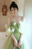 Tulle Short Prom Dress, Green Mini Party Dress HZ0509