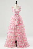 Fairy Flower Patterns Long Prom Dress, Beautiful A Line Evening Party Dress HZ0509
