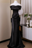 Satin Mermaid Long Evening Dress Party Dress, Off Shoulder Prom Dress HZ0509