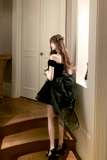 Velvet Short Prom Dress with Bow, A Line Mini Party Dress HZ0509