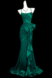 Satin Straps Mermaid Lace Up Party Dress, Long Formal Prom Dress HZ0509