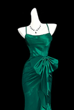 Satin Straps Mermaid Lace Up Party Dress, Long Formal Prom Dress HZ0509