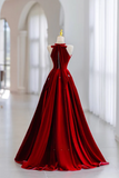 Beaded A Line Velvet Halter Floor Length Party Dress, Long Prom Dress HZ0509
