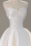 Line Sweetheart Neck Satin Beige Long Prom Dress, Long Formal Dress HZ0509