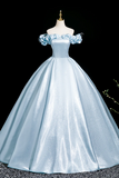 A Line Floor Length Prom Dress, Beautiful Off the Shoulder Party Dress HZ0509