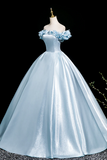 A Line Floor Length Prom Dress, Beautiful Off the Shoulder Party Dress HZ0509