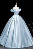 A Line Floor Length Prom Dress, Beautiful Off the Shoulder Party Dress HZ0509